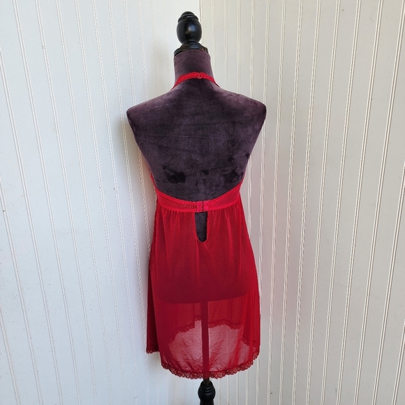 NWOT Marilyn Monroe Intimates Red Sheer Nightie Babydoll Lingerie Bra Slip XL - Picture 6 of 12
